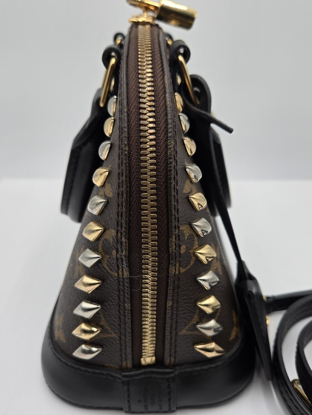 Louis Vuitton Limited Edition Monogram Macassar Canvas Studded Alma - COA incl - Picture 5 of 14